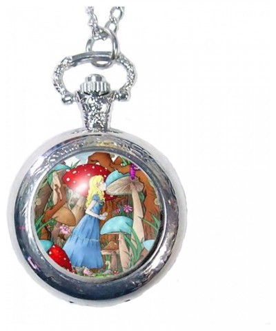 Alice in Wonderland Inspired Pocket Watch Necklace Mr. White Rabbit Mysterious Garden Dome Necklace Style 1 $11.49 Necklaces