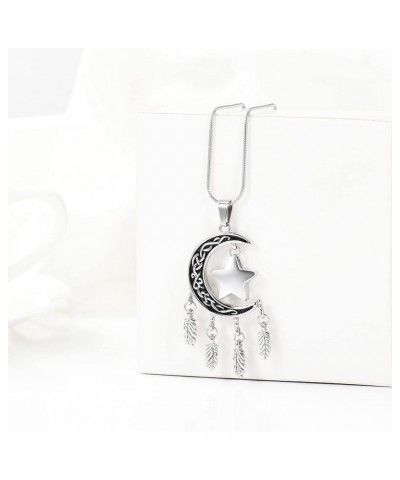 Cremation Jewelry I Love You To The Moon And Back Memorial Keepsake Jewelry Urn Necklace for Ashes for Women Silver $14.45 Ne...