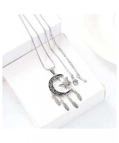 Cremation Jewelry I Love You To The Moon And Back Memorial Keepsake Jewelry Urn Necklace for Ashes for Women Silver $14.45 Ne...