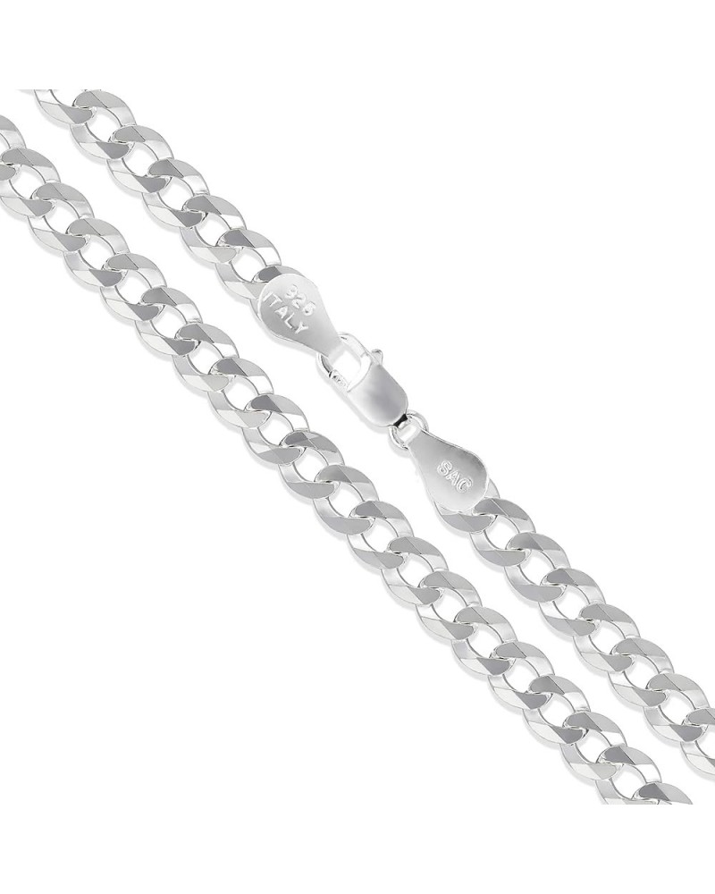 Men's Women's Sterling Silver Flat Curb Chain 1.2mm-4.4mm Solid 925 Italy Link Necklace 3.3mm Length 24 Inches $10.63 Necklaces