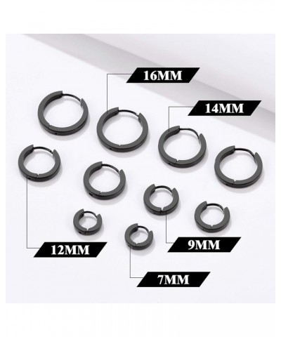 Classic 3/4/5 Pairs Hoop Earrings Set for Men and Women 3mm Wide Stainless Steel Huggie Hoop Earring Hypoallergenic Minimalis...