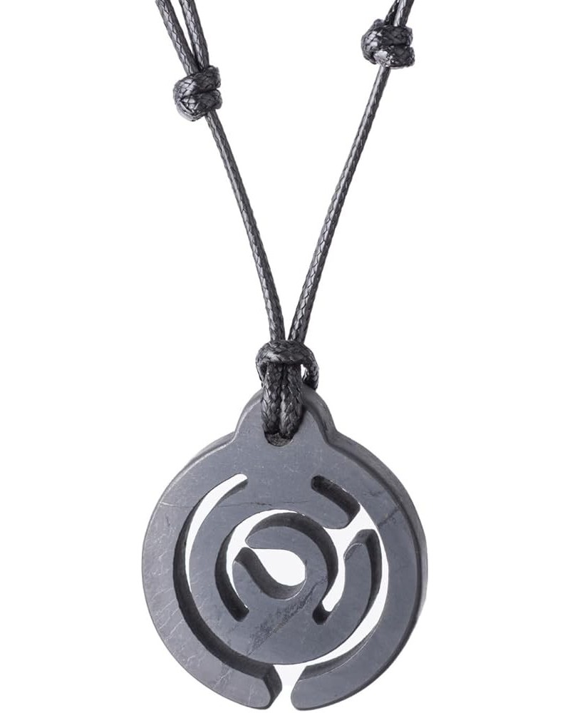 Shungite Stone Carved Pendant Necklace from Russia Labirinth $12.07 Necklaces