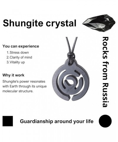 Shungite Stone Carved Pendant Necklace from Russia Labirinth $12.07 Necklaces