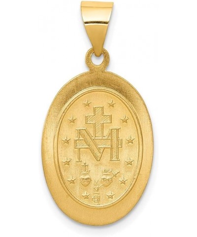 14k Yellow Gold Polished and Satin Miraculous Medal Pendant Fine Jewelry for Women (L- 27.5 mm W- 14 mm) $111.13 Pendants