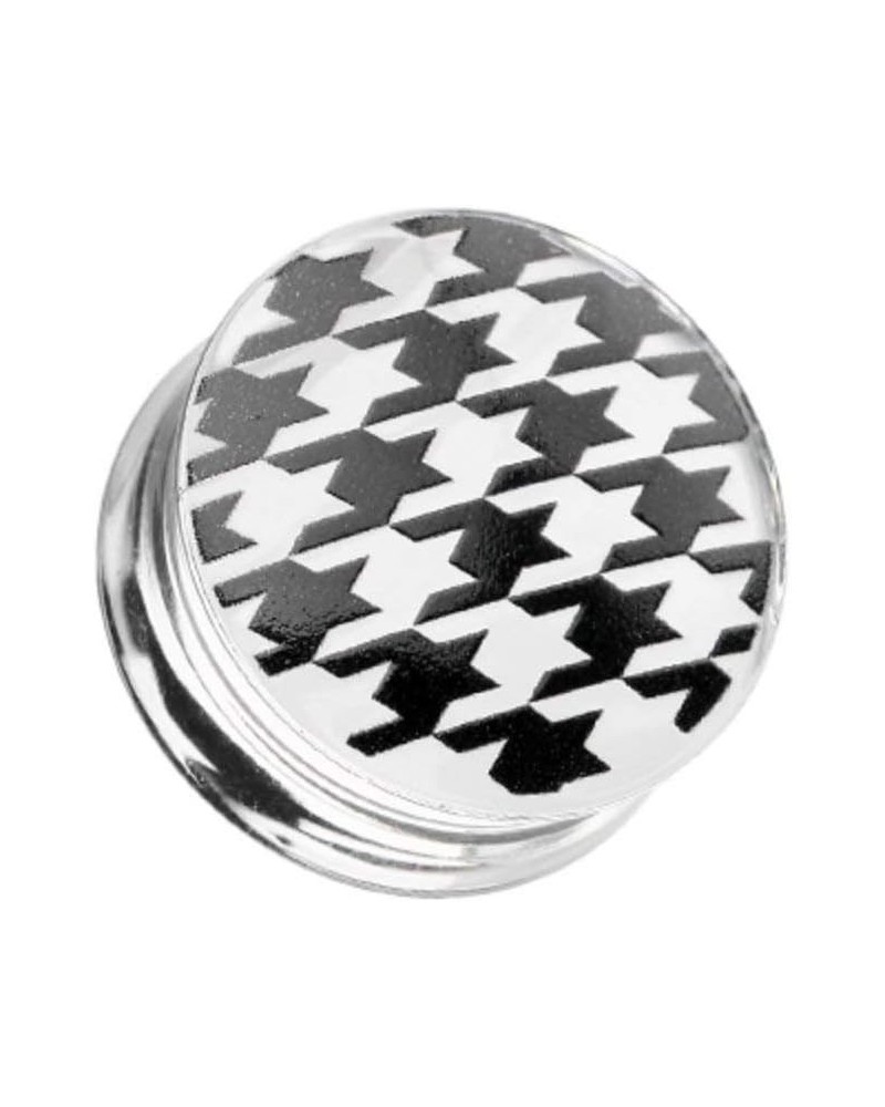 Houndstooth Clear UV Double Flared Ear Gauge Plug 5/8" (16mm) $11.20 Body Jewelry