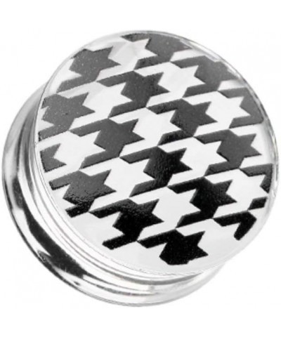 Houndstooth Clear UV Double Flared Ear Gauge Plug 5/8" (16mm) $11.20 Body Jewelry