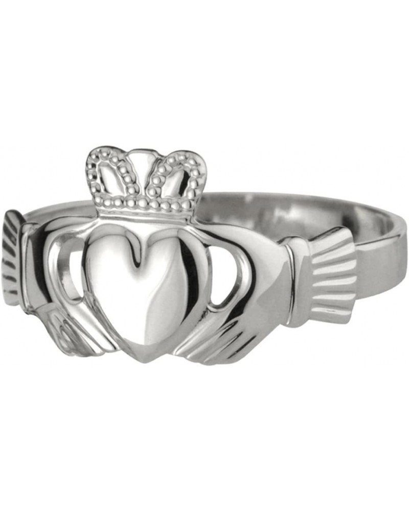 Women's Claddagh Ring, Wide 925 Sterling Silver Band, Crown & Heart Center, Symbolizing Love, Loyalty, Friendship, Traditiona...