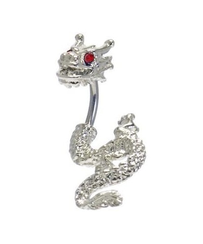 Unique Detailed Dragon 2 Piece Split Belly Button Navel Ring 14g Red $10.55 Body Jewelry