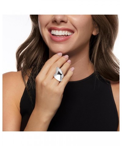 Italian Sterling Silver Asymmetrical Ring $50.96 Rings