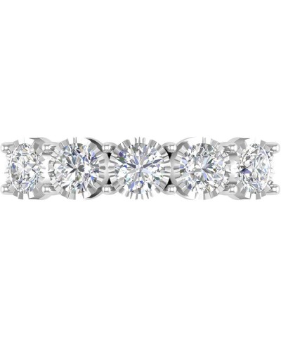 1 Carat 5-Stone Diamond Wedding Band Ring in 14K Gold - IGI Certified White $166.50 Bracelets