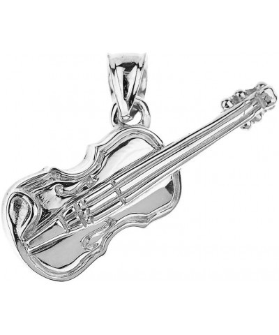 925 Sterling Silver Music Charm Violin Pendant Necklace 20.0 Inches $26.09 Necklaces