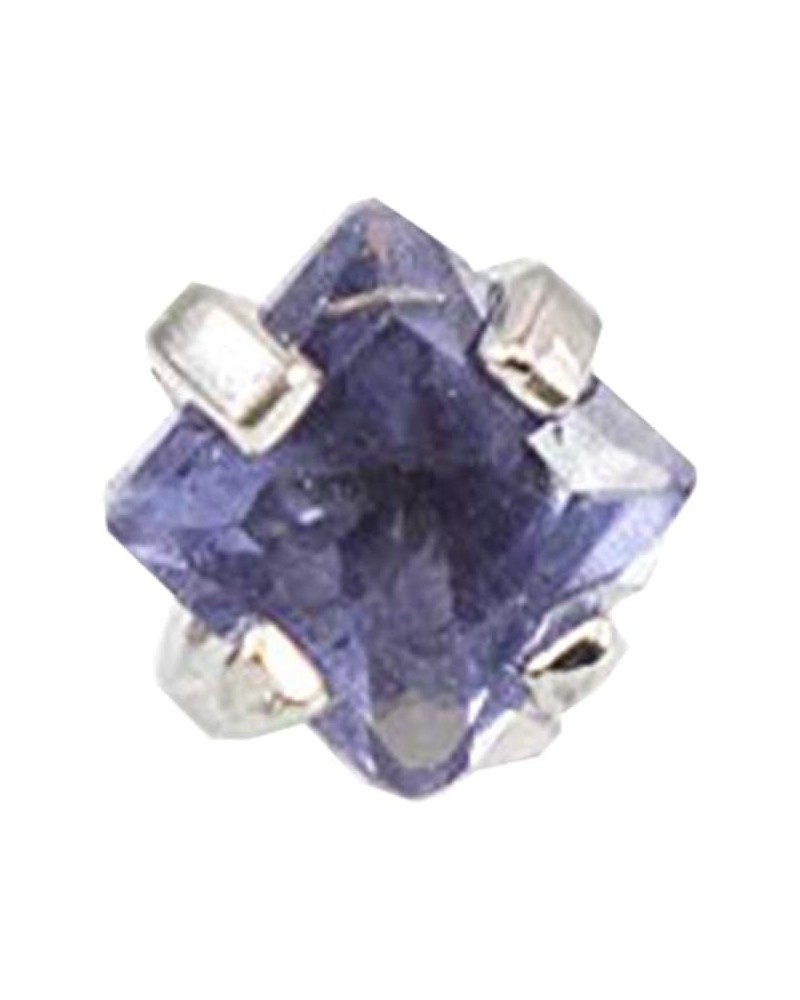 3mm Tanzanite Square Jewel Internally Threaded Dermal Top $7.07 Body Jewelry