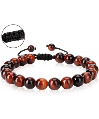 Christmas Gifts For Natural Tiger Eye Bracelet,8MM Beads Bracelet,Braided Gift Bracelet & Stretch Gift Bracelet Red Tiger Eye...