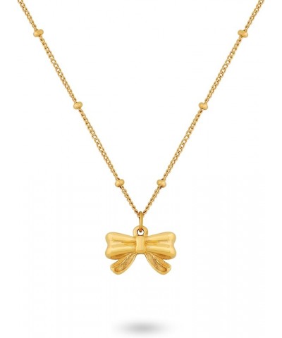 Dainty Simple Gold Plated Bow Pendant Necklaces for Women 3 $8.25 Necklaces