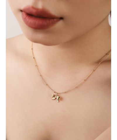 Dainty Simple Gold Plated Bow Pendant Necklaces for Women 3 $8.25 Necklaces