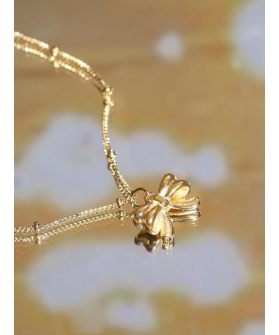 Dainty Simple Gold Plated Bow Pendant Necklaces for Women 3 $8.25 Necklaces