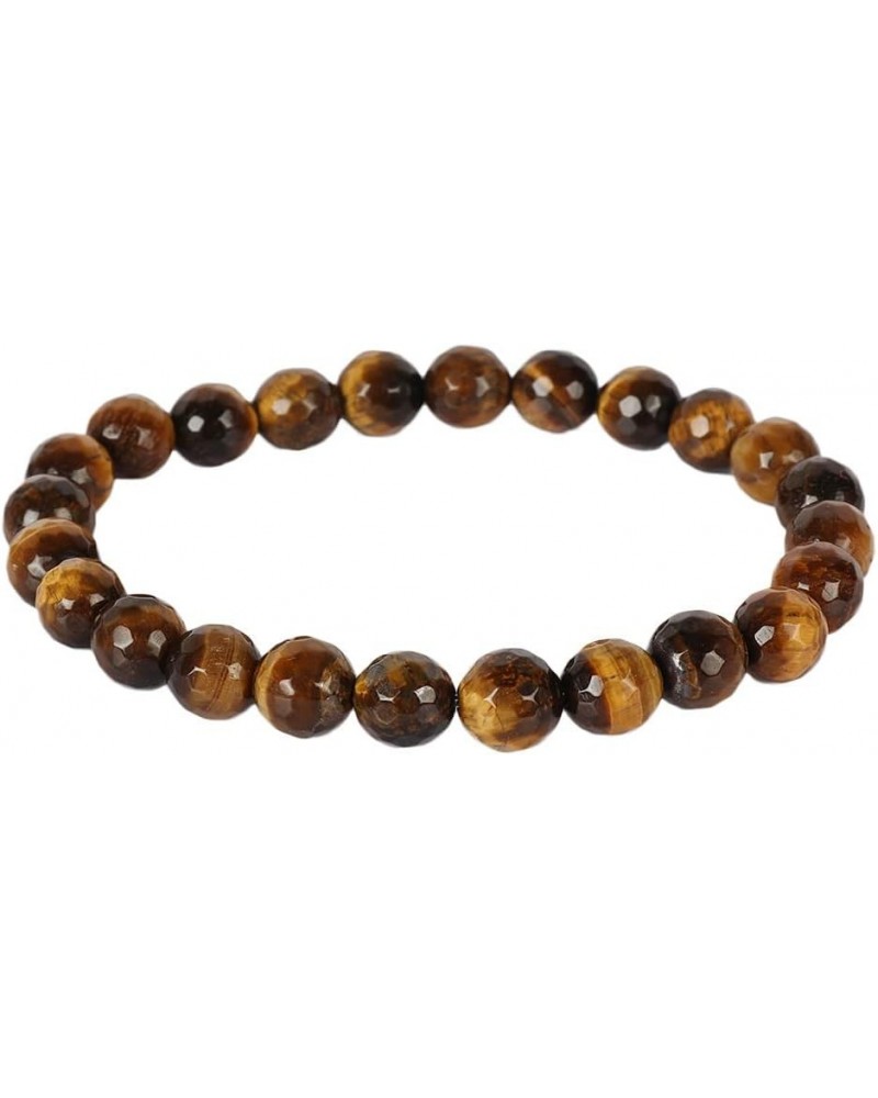 Natural Gemstone Round Beads Stretch Bracelet Healing Reiki 8-9mm Unisex Bracelet Tiger Eye $9.78 Bracelets