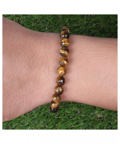 Natural Gemstone Round Beads Stretch Bracelet Healing Reiki 8-9mm Unisex Bracelet Tiger Eye $9.78 Bracelets