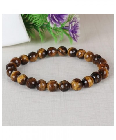 Natural Gemstone Round Beads Stretch Bracelet Healing Reiki 8-9mm Unisex Bracelet Tiger Eye $9.78 Bracelets