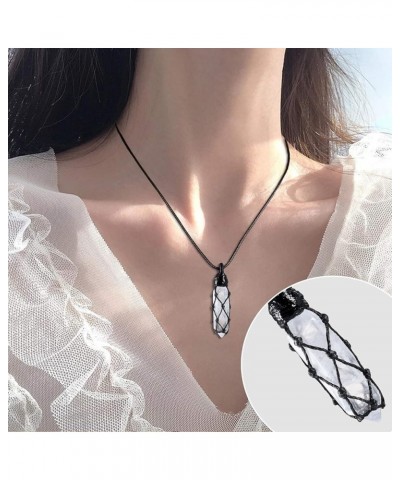 Hexagonal Stone Pendant for Women and Men, Hand Braided Wrapped Healing Crystal Pointed Necklace 4-White/Rock Quartz $12.59 N...