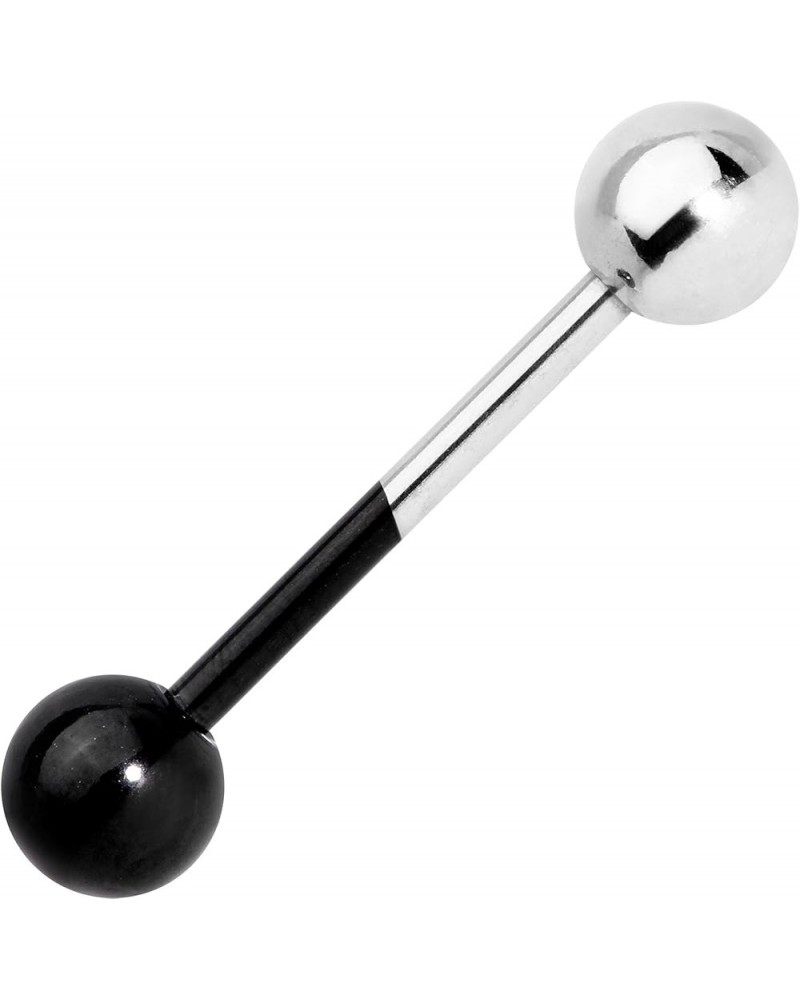 14G Dual Color Anodized Titanium Steel Nipple Ring Barbell Tongue Piercing 5/8 Black-Silver Toned $7.13 Body Jewelry