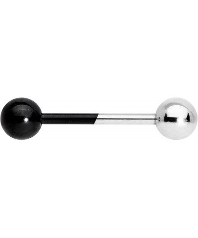 14G Dual Color Anodized Titanium Steel Nipple Ring Barbell Tongue Piercing 5/8 Black-Silver Toned $7.13 Body Jewelry