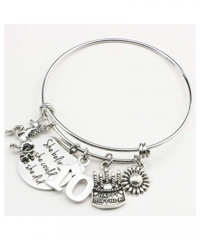 Birthday Gifts for Women 13th 16th 18th 21st 30 40 50 60 65 70 80 90 Fabulous Live Laugh Love Cake Charms Expandable Bracelet...