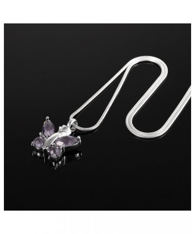 Silver Plated Crystal Butterfly Cremation Urn Necklace Hold Pet Ashes Keepsake Memorial Jewelry Purple $21.34 Necklaces