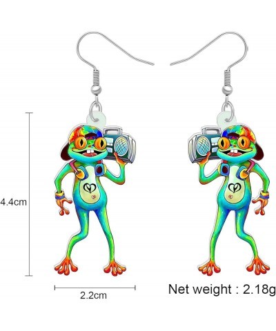 Acrylic Novelty Green Frog Earrings Dangle Funny Design Jewelry Cute Animals Gifts for Women Girls Charms Accessories Rock Fr...