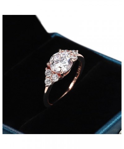 Cluster CZ Engagement Ring for Women, 1.5ct 14K White Yellow Rose Gold Plated Solid S925 Sterling Silver Rings Promise Rings ...