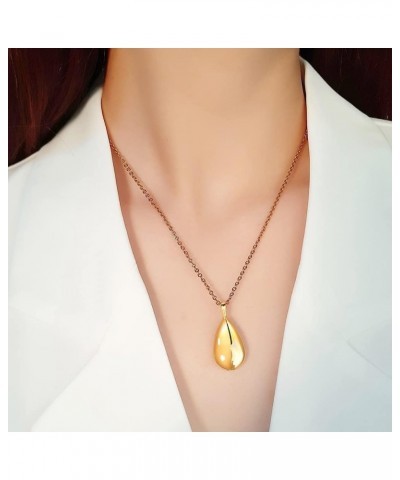 Stainless Steel Wate Drop Tear Shaped Memorial Keepsake Cremation Ash Urn Pendant Necklace Gold $6.88 Necklaces