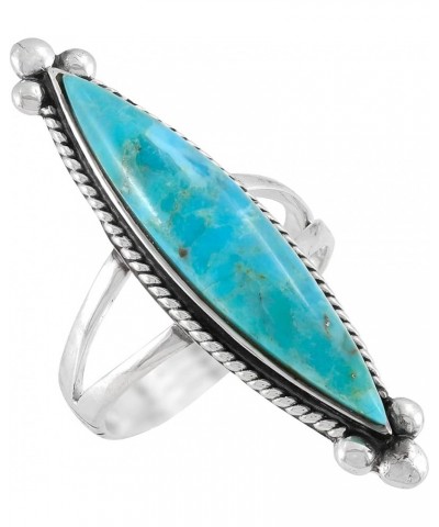 Turquoise Ring Sterling Silver 925 Genuine Gemstones Size 6 to 11 Turquoise $19.38 Rings