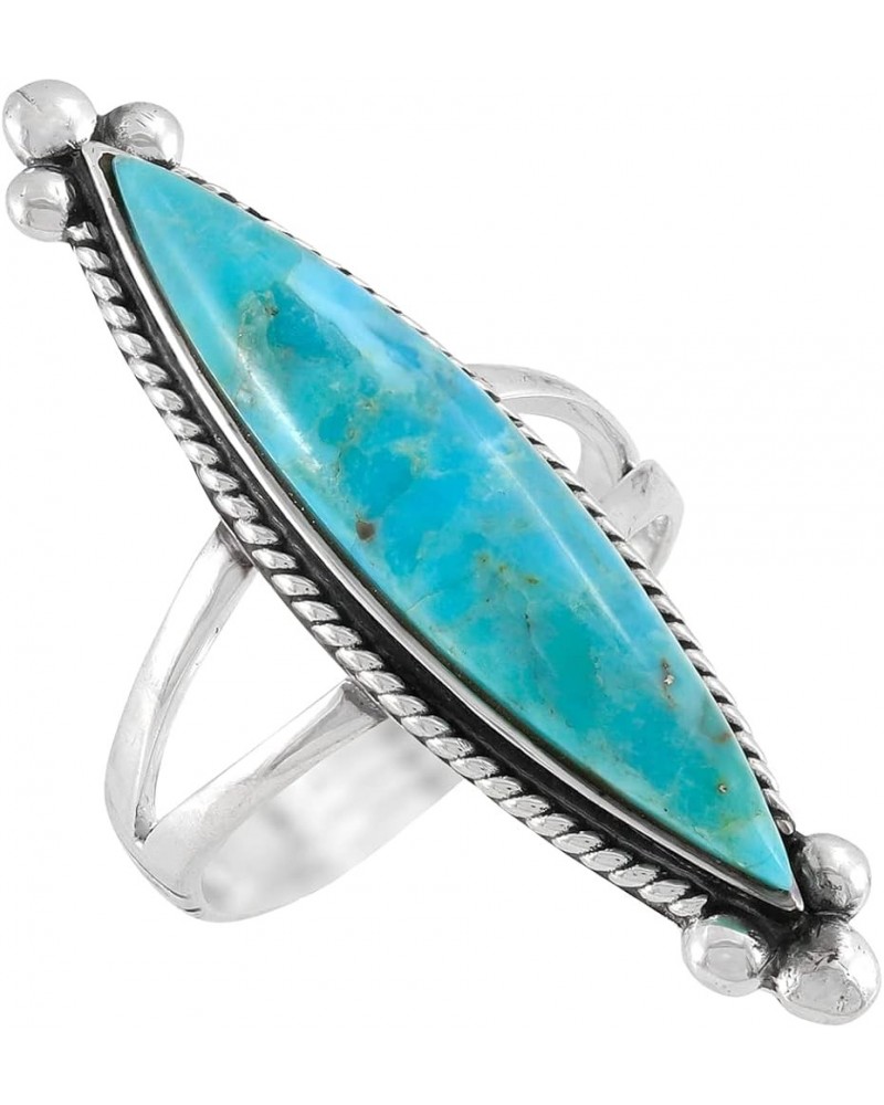 Turquoise Ring Sterling Silver 925 Genuine Gemstones Size 6 to 11 Turquoise $19.38 Rings