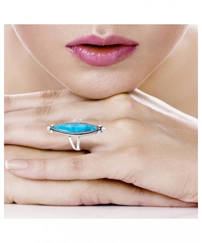 Turquoise Ring Sterling Silver 925 Genuine Gemstones Size 6 to 11 Turquoise $19.38 Rings