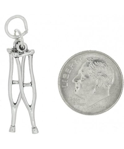 Sterling Silver Oxidized Double Sided Medical Crutches Charm $11.30 Bracelets