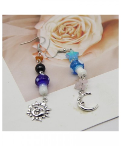 Mushroom Earrings Creative Poisonous Mushroom Dangling Earrings Women's Plant Earrings Jewelry Gift Blue $8.24 Earrings