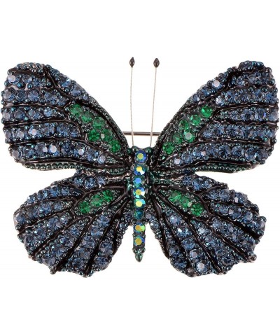 Golden Tone Shine Multicolor Rhinestone Monarch Butterfly Bug Brooch Pin Blue $12.09 Brooches & Pins