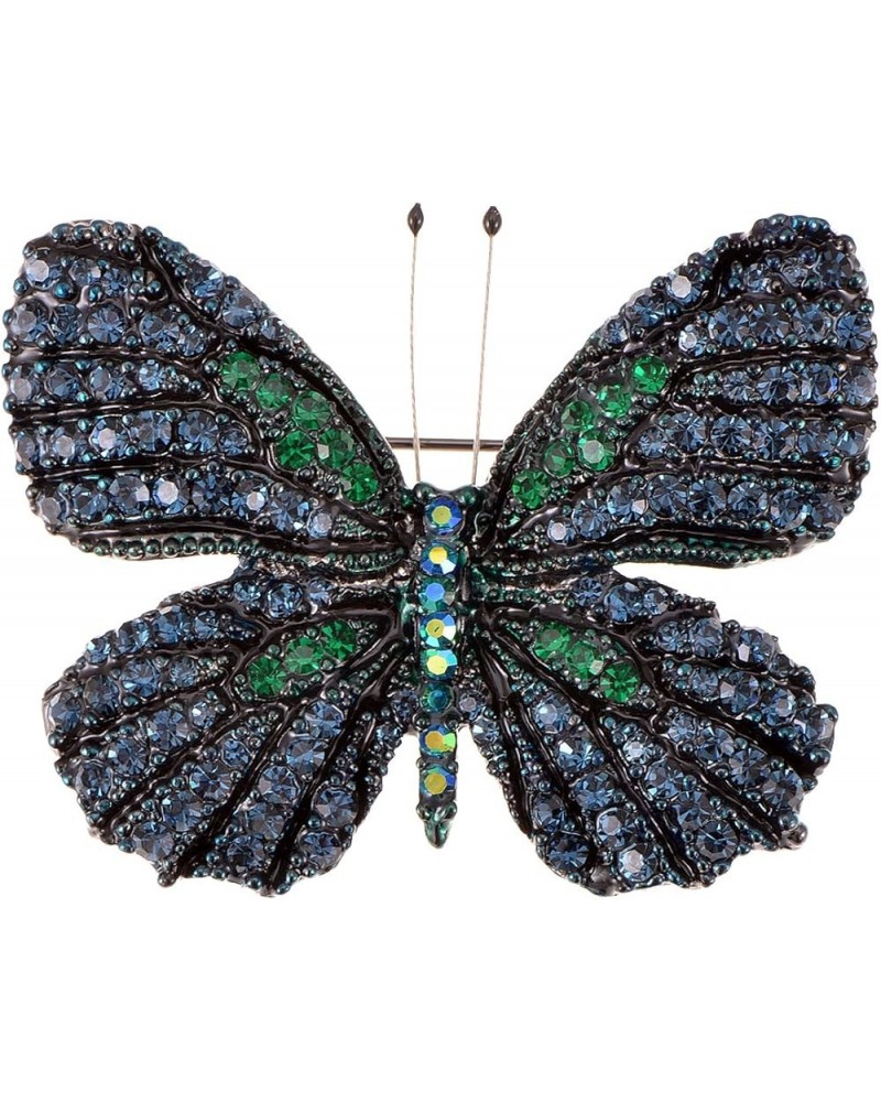 Golden Tone Shine Multicolor Rhinestone Monarch Butterfly Bug Brooch Pin Blue $12.09 Brooches & Pins