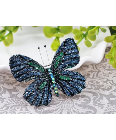 Golden Tone Shine Multicolor Rhinestone Monarch Butterfly Bug Brooch Pin Blue $12.09 Brooches & Pins