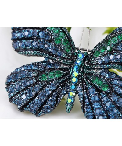 Golden Tone Shine Multicolor Rhinestone Monarch Butterfly Bug Brooch Pin Blue $12.09 Brooches & Pins