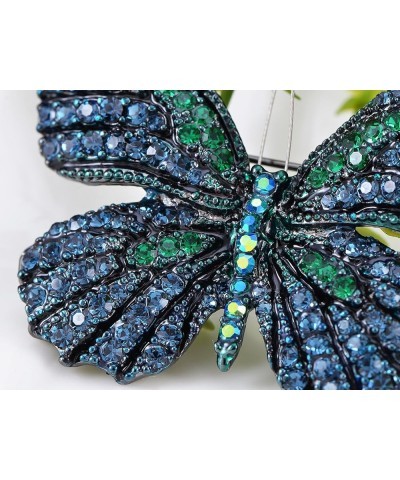 Golden Tone Shine Multicolor Rhinestone Monarch Butterfly Bug Brooch Pin Blue $12.09 Brooches & Pins