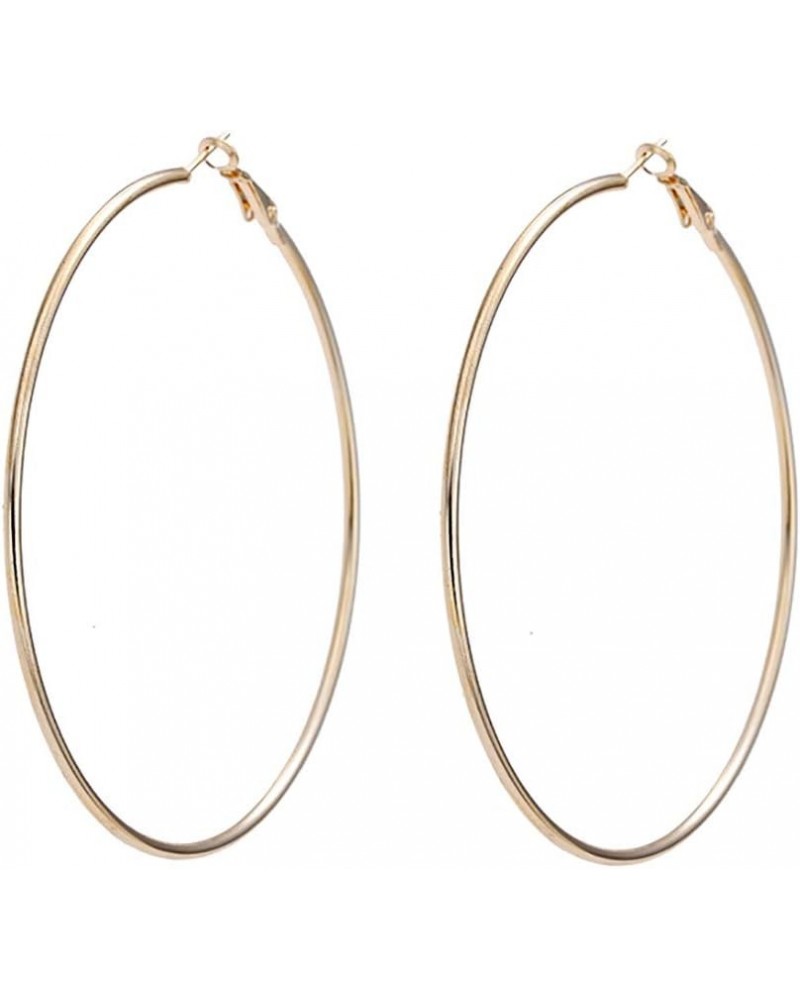 Large Hoop Earrings for Women 70mm (Gold) $5.00 Earrings