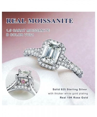 Moissanite Rings for Women 925 Sterling Silver Created Diamond Wedding Ring D Color VVS1 Heart/Pear/Cushion/Round Cut Moissan...