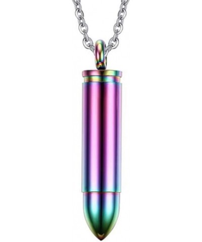 Stainless Steel Bullet Style Statement Cocktail Party Biker Pendant Necklace Rainbow $8.54 Necklaces