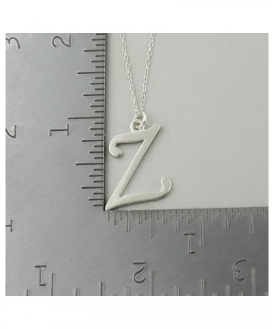 Sterling Silver Script Letter Charm Necklace, A-Z Alphabet Initial Name, 18" Cable Chain Z $12.04 Necklaces