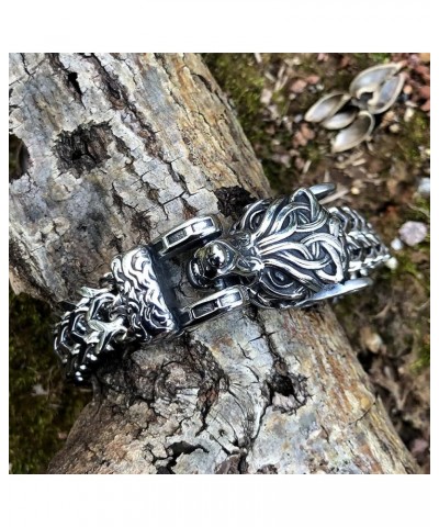 Norse viking wolf Punk Link Bracelets stainless steel Biker Jewelry silver 9 $15.00 Bracelets