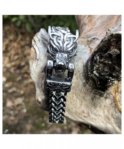 Norse viking wolf Punk Link Bracelets stainless steel Biker Jewelry silver 9 $15.00 Bracelets