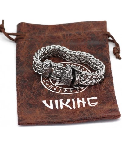 Norse viking wolf Punk Link Bracelets stainless steel Biker Jewelry silver 9 $15.00 Bracelets