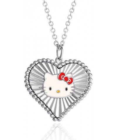 Sanrio Womens Starburst Heart Pendant Necklace 18" - Officially Licensed Necklace Silver $14.35 Necklaces