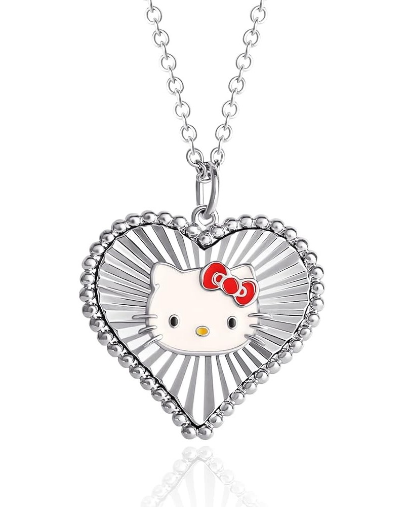 Sanrio Womens Starburst Heart Pendant Necklace 18" - Officially Licensed Necklace Silver $14.35 Necklaces